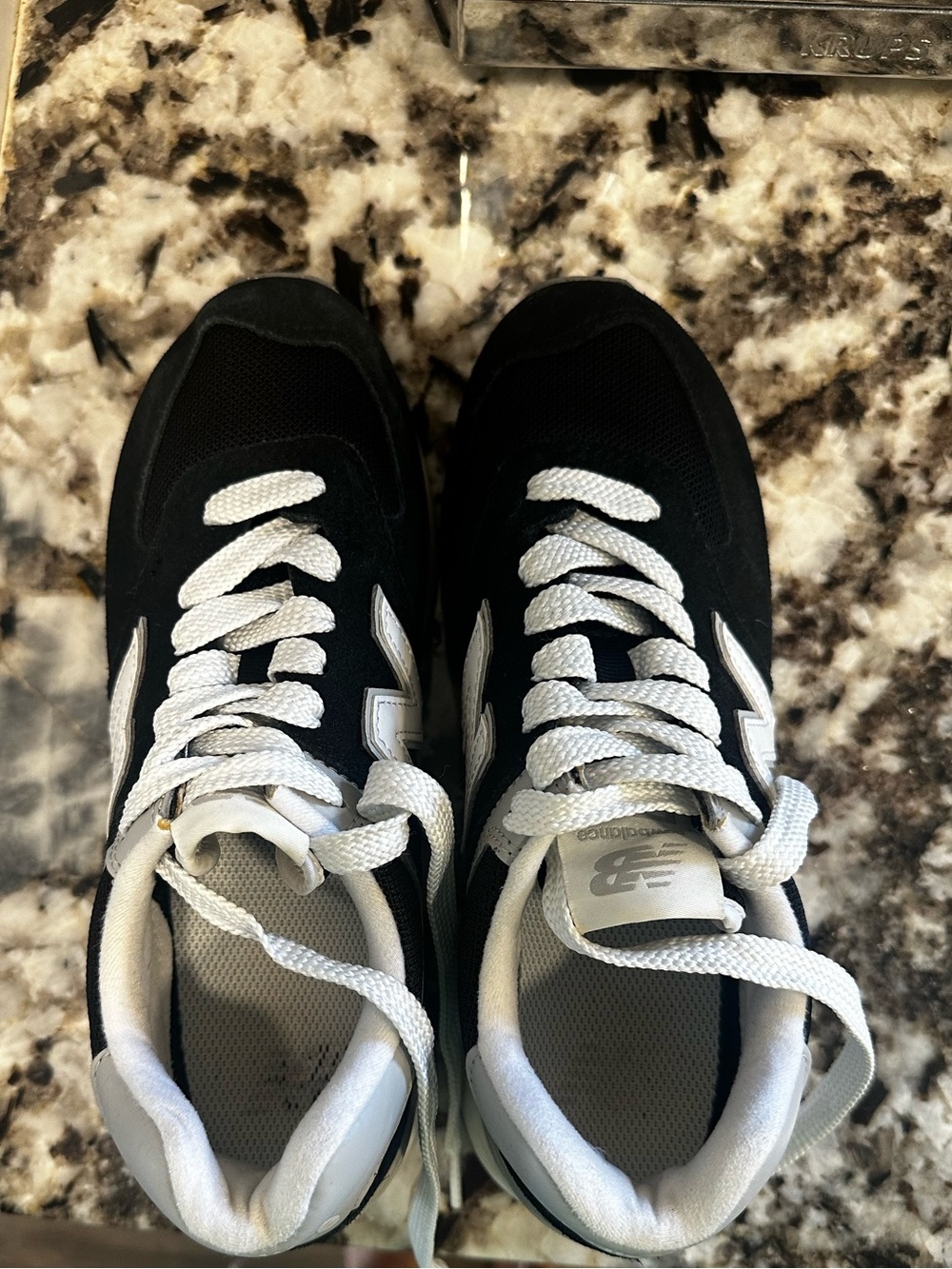 New Balance Black and White Platform Sneakers for Women - Picture 3 of 4